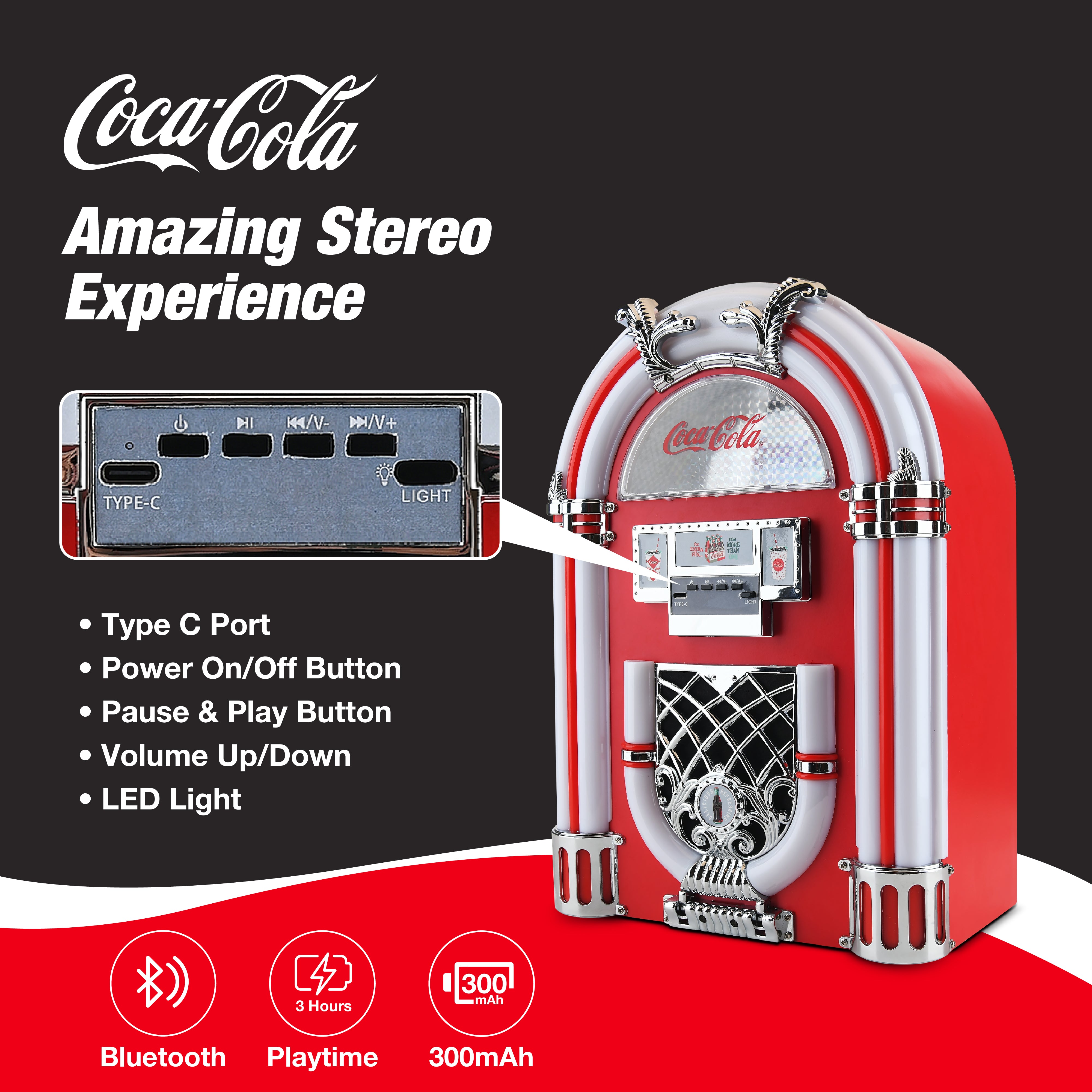 Coca-Cola Juke Box Speaker- Large
